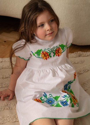 Children's embroidered dress Piccolo Sunflower2 photo