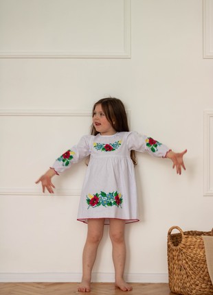 Children's embroidered dress Piccolo Sunflower