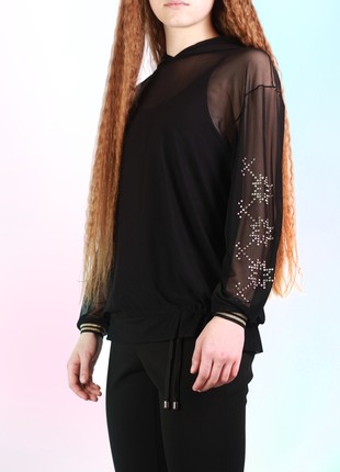Modern embroidered Hoodei -Stars