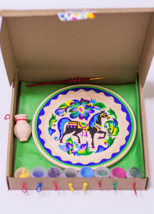DIY Craft Kit - DIY painted plate, Horse Painting Kit, Painting kit home decor