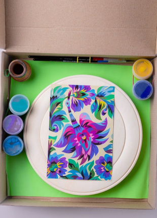 DIY craft kit - DIY painted plate, Bird painting kit, Painting kit wall decor