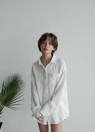 Muslin shirt oversize white