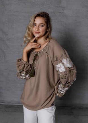 Women's embroidered blouse "Olha" beige