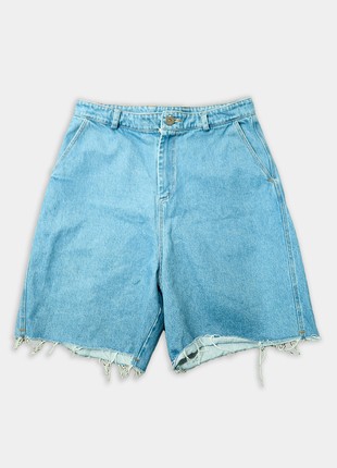 Oversized denim shorts OGONPUSHKA Padra blue