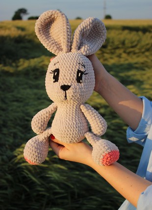 Knitted bunny Richard 36 cm handmade