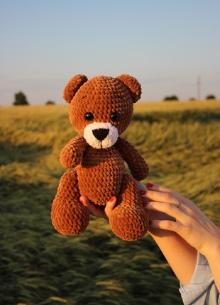 Soft handmade plush toy Ron Bear UA brown 27 cm