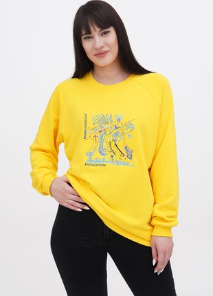 Unisex sweatshirt with embroidery of a painting by the Georgian artist Avtandil Gurgenidze
