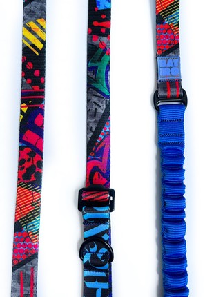 Adjustable nylon leash with SHOCK ABSORBER bat&ro "art" 7ft 1in (240cm)4 photo