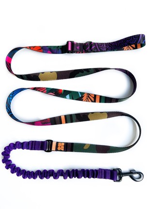 Adjustable nylon leash with SHOCK ABSORBER bat&ro "jungle" 7ft 1in (240cm)