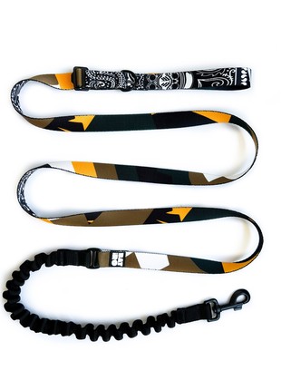 Adjustable nylon leash with SHOCK ABSORBER bat&ro "gangsta" 7ft 1in (240cm)