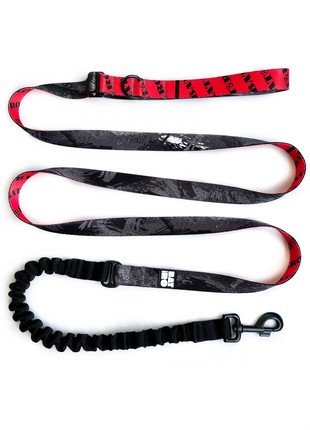 Adjustable nylon leash with SHOCK ABSORBER bat&ro "stone" 7ft 1in (240cm)
