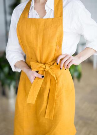 Linen apron dress