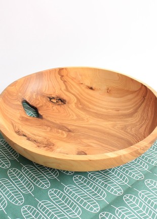 Wood fruit bowl handmade, bread serving plate