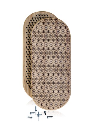 Sadhu Board Nails Oh! Sadhu from 100% Natural Oak Wood for Yoga Meditation, Flower of Life