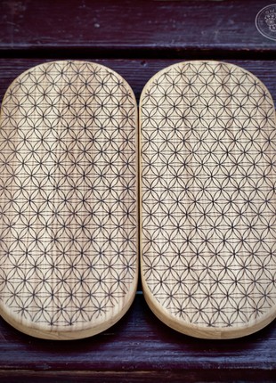 Sadhu Board Nails Oh! Sadhu from 100% Natural Oak Wood for Yoga Meditation, Flower of Life2 photo