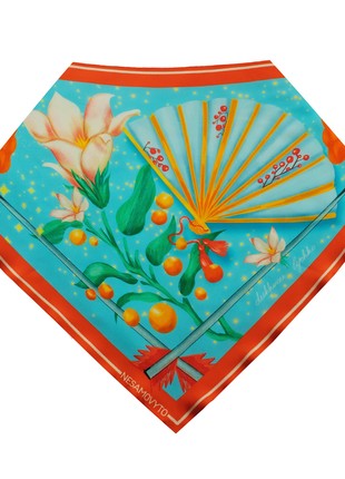 Thin silk scarf “Krushelnytska" with double-sided printing8 photo