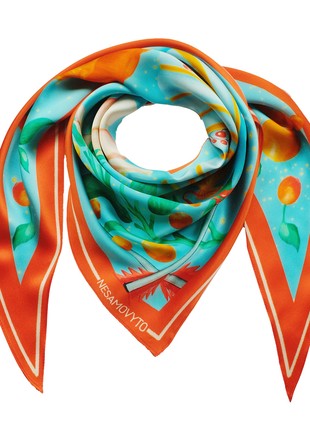 Thin silk scarf “Krushelnytska" with double-sided printing9 photo