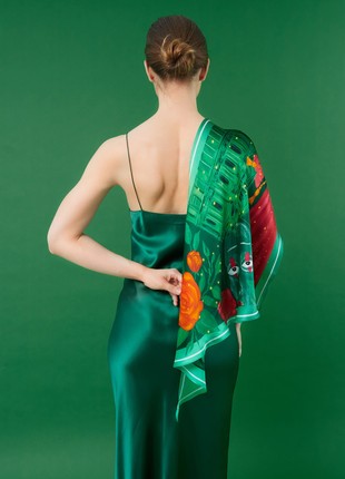 Thin silk scarf “Kurbas" with double-sided printing4 photo