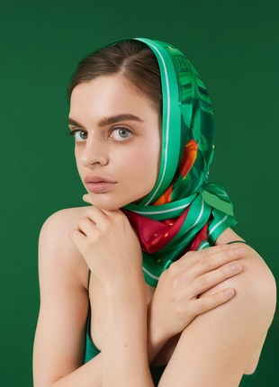 Thin silk scarf “Kurbas" with double-sided printing7 photo