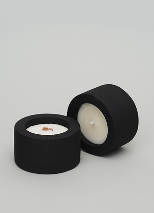 Orange-chocolate-scented candle for writing your wishes with a wooden crackling wick6 photo