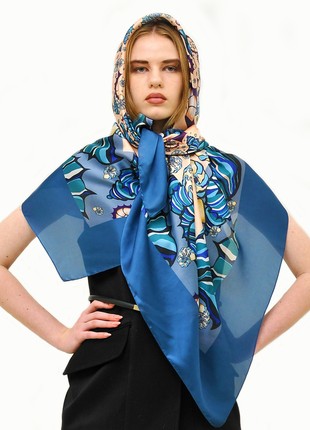 Silk scarf from the Ocean collection,size145/1453 photo
