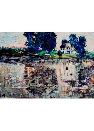 Lake House Sunrise painting