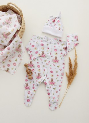 Baby pyjamas with a cap, Long sleeve bodysuit from momma&kids brand1 photo