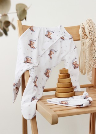 Baby pyjamas with a cap, Long sleeve bodysuit from momma&kids brand