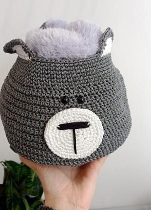 Set of Basket "Grey Bear", 3 pc8 photo