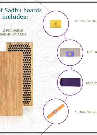 Sadhu Board Nails from 100% Oak for Yoga Meditation, Step 10mm, "Aum"6 photo