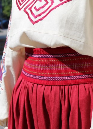Traditional ukrainian belt - Krayka (crimson)