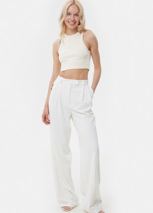 Milky palazzo pants with viscose