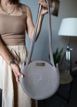 CORD BAG Knot Bag S round mocha