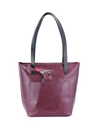 Women's leather Tote bag burgundy M