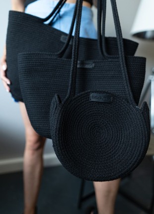 CORD BAG Knot Bag S round black5 photo