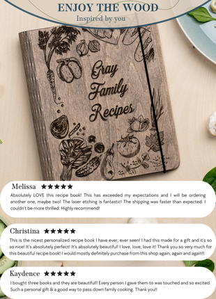 Wooden Recipe Book Peppers5 photo