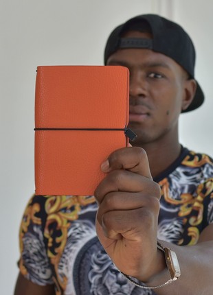 Personalised Brown Leather journal , Personalised wedding gift, Personalised orange notebook