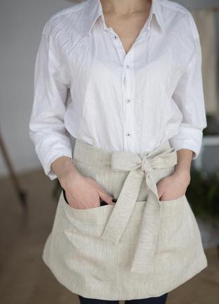 Linen short apron2 photo