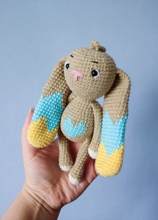 Crochet bunny. miniature amigurumi. handmade bunny doll. crochet toy