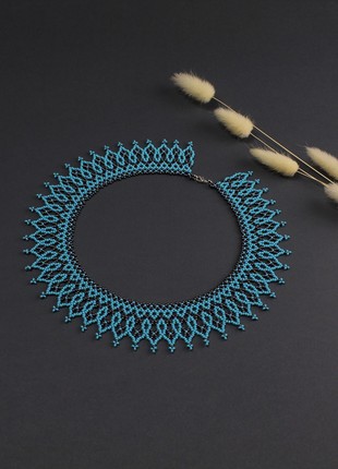 Turquoise bead collar necklace for women1 photo