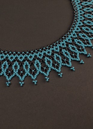 Turquoise bead collar necklace for women2 photo