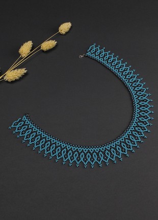 Turquoise bead collar necklace for women3 photo