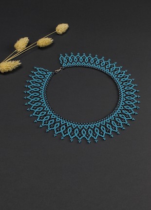 Turquoise bead collar necklace for women4 photo