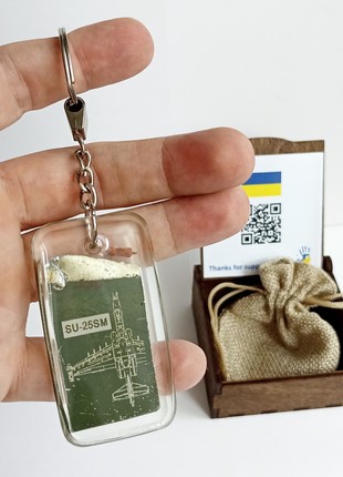Keychain made of SU-25SM skin.