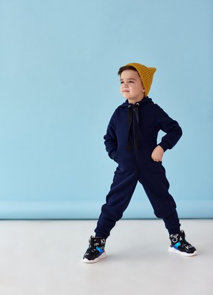 Jumpsuit toddler & baby cotton fleece Alwair Kids dark blue
