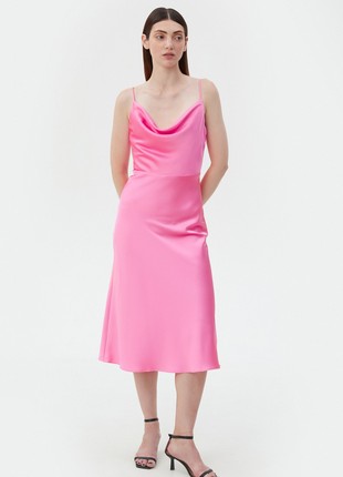 Pink satin slip dress