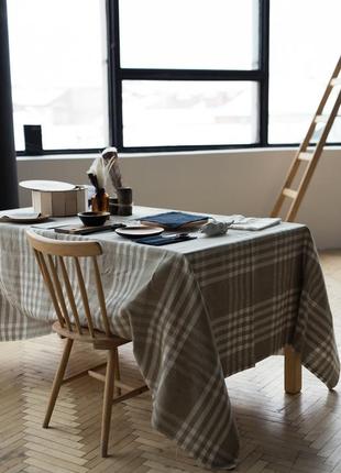 Linen checkered tablecloth4 photo