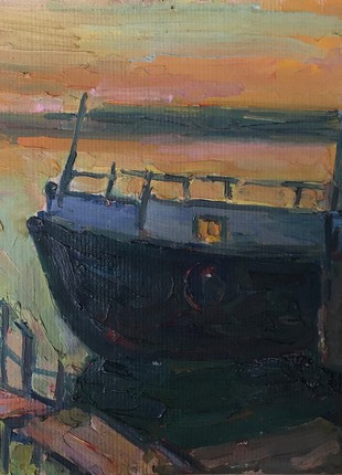 Oil painting Sunset at sea Peter Tovpev nAAA2213