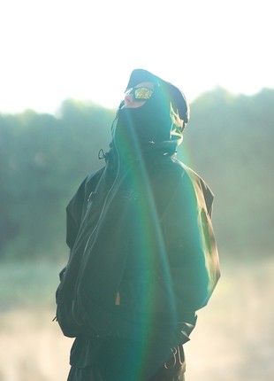 Men's windbreaker OGONPUSHKA Storm in the style of Gorp Core black