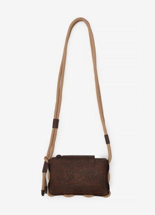 Crossbody bag Sunset in brown cork and taupe (beige) stone3 photo